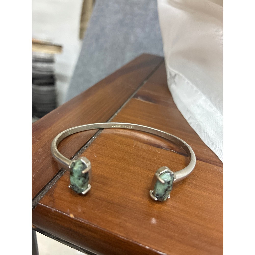 Kendra Scott Edie Cuff Bracelet Rhodium Silver Variegated Turquoise Magnesite